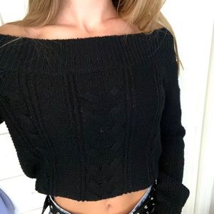 Abercrombie & Fitch, black, strapless sweater